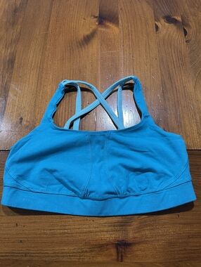 Tasc Womens Blue Strappy Performance MOSOtech Organic Cotton Sports Bra Size XL